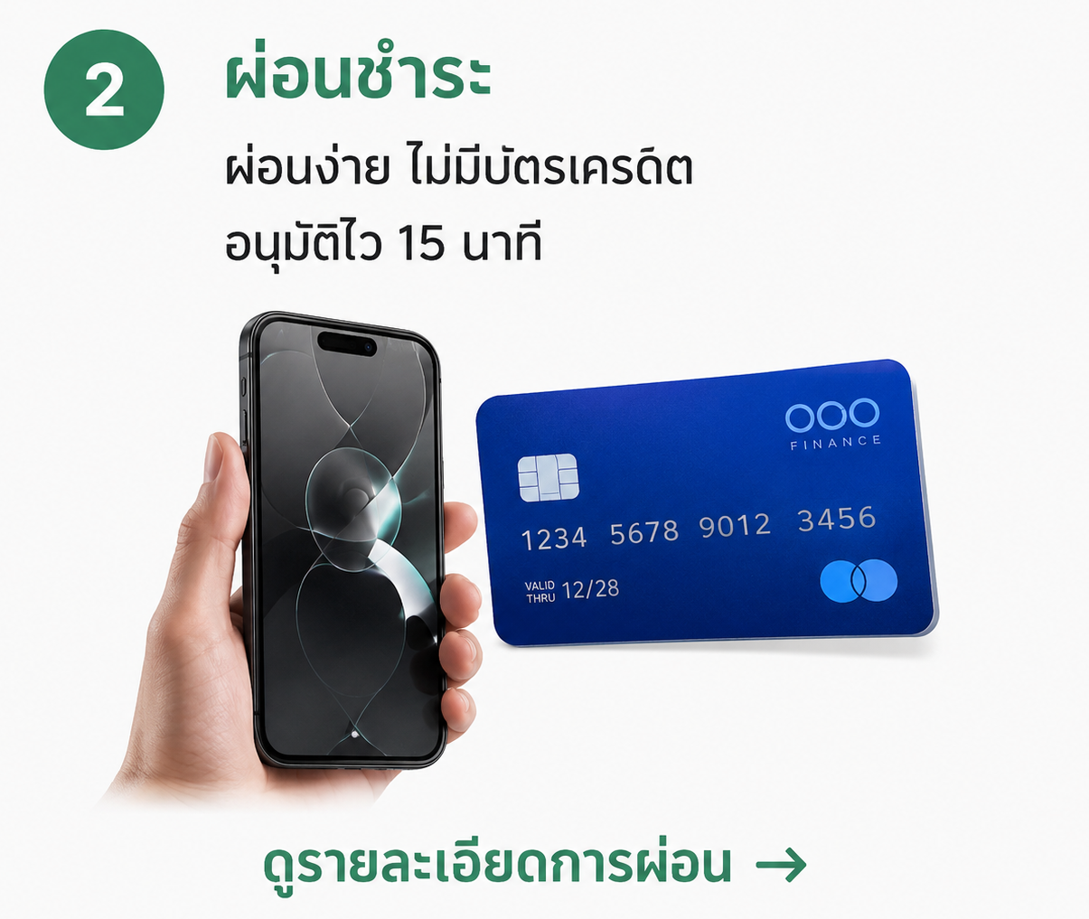 ผ่อนชำระ — ผ่อนง่าย ไม่มีบัตรเครดิต อนุมัติไว 15 นาที